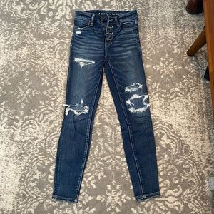 American eagle womens size 4 ripped high rise stretch jeans